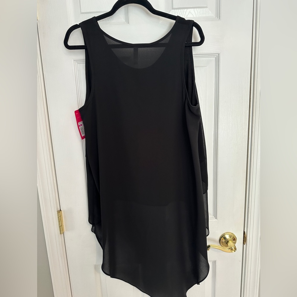 Black sheer with overlay Xhileration blouse.